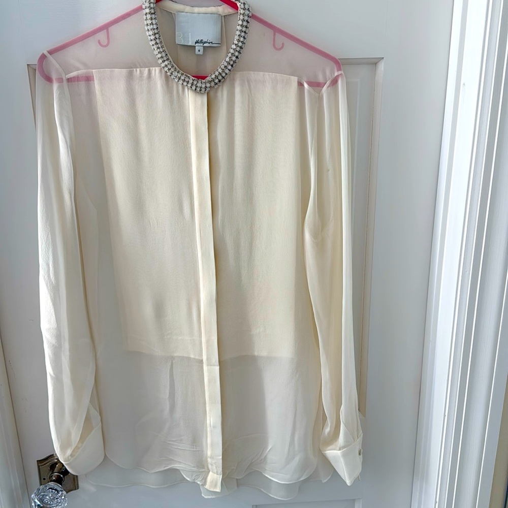 3.1 Phillip Lim off-white button down blouse, size 6.